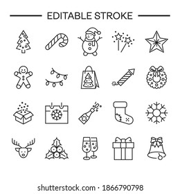New year icon set Symbol, 2021 icons sign. Merry christmas greeting card collection