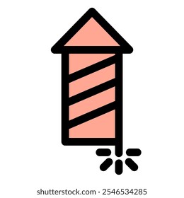 New year icon symbol- firework rocket icon
