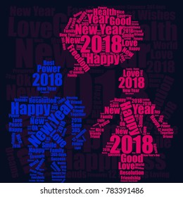 new year icon text design