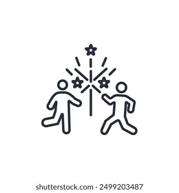 new year icon. vector.Editable stroke.linear style sign for use web design,logo.Symbol illustration.