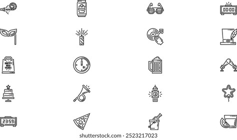 New year icons High-Quality Vector Icons Collection with Editable Stroke. Ideal for Professional and Creative Projects.