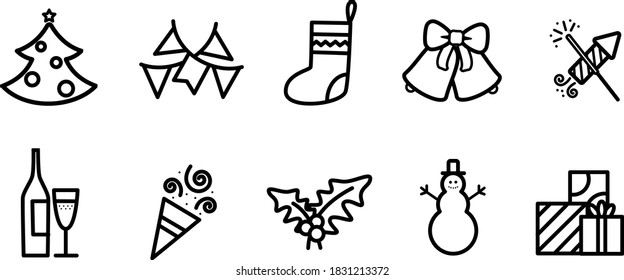 New year icons for the holiday