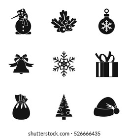 New year icons set. Simple illustration of 9 new year vector icons for web