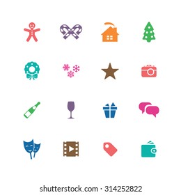 new year icons universal set for web and mobile