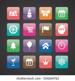 new year icons universal set for web and mobile