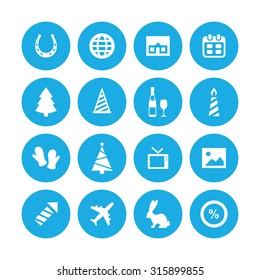 new year icons universal set for web and mobile