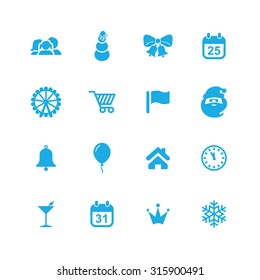new year icons universal set for web and mobile