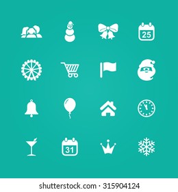 new year icons universal set for web and mobile