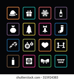 new year icons universal set for web and mobile
