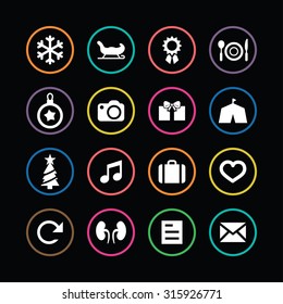new year icons universal set for web and mobile