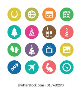 new year icons universal set for web and mobile