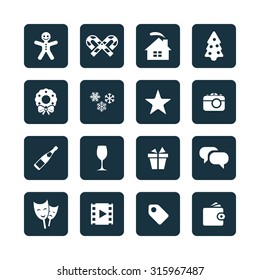 new year icons universal set for web and mobile