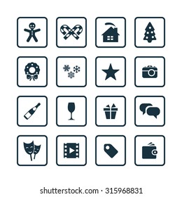 new year icons universal set for web and mobile