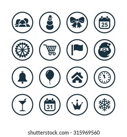 new year Icons Vector set