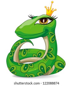 New Year Illustraiton of queen snakes. Card for 2013 Beautiful vector Clipart.