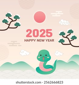 New Year Illustration 2025 vector graphic