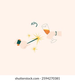 New Year Illustration for design needs, Landing Pages, Animation, Apps, Presentations, Content Creator and other Promotions