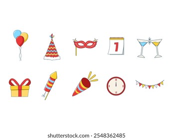 New Year Illustration Element Set 