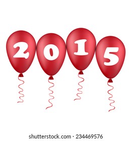  new year illustration with red balloons