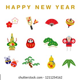 New Year illustration set