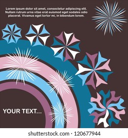 new year invitation with text and abstract objects