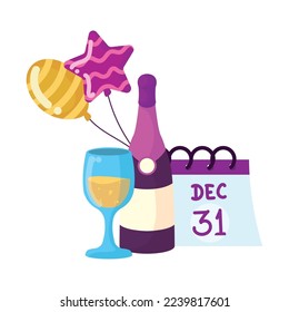 new year items over white