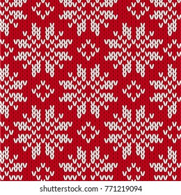 New Year Knitted Ornament Red