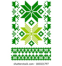 New Year Knitted vector scarf pattern