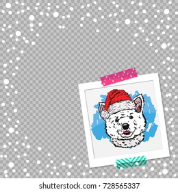 New Year letter template to Santa Claus. Vector illustration EPS 10.