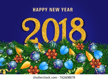 New Year Lettering with Baubles