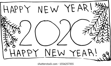 new year lettering drawing 2020