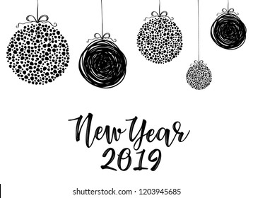 New Year - lettering inscription to winter holiday design. Can be used for invitation, posters, cards and etc.