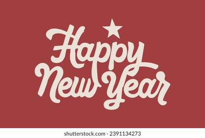 New Year Lettering on red Background