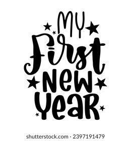 New Year Lettering Quotes and Phrases For Printable Posters, Cards, Tote Bags Or T-Shirt Design. Happy New year 2024 Quotes And Sayings