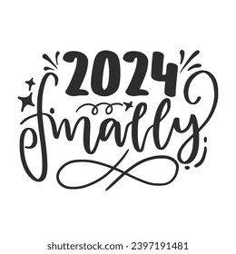 New Year Lettering Quotes and Phrases For Printable Posters, Cards, Tote Bags Or T-Shirt Design. Happy New year 2024 Quotes And Sayings