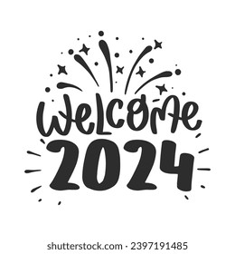 New Year Lettering Quotes and Phrases For Printable Posters, Cards, Tote Bags Or T-Shirt Design. Happy New year 2024 Quotes And Sayings