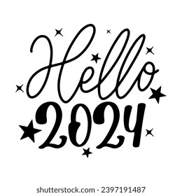 New Year Lettering Quotes and Phrases For Printable Posters, Cards, Tote Bags Or T-Shirt Design. Happy New year 2024 Quotes And Sayings