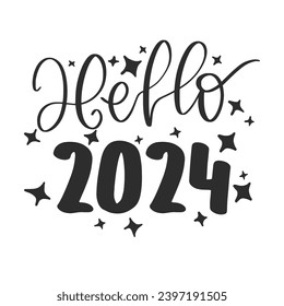 New Year Lettering Quotes and Phrases For Printable Posters, Cards, Tote Bags Or T-Shirt Design. Happy New year 2024 Quotes And Sayings