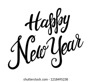 New Year lettering. Vector lettering for banners party invitation or card. Calligraphic hand drawn font. Font composition