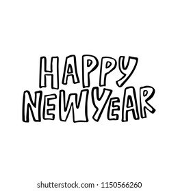 New Year lettering from winter collection. Handwritten design for greeting cards and gifts.