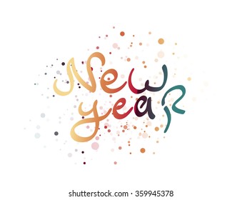 New year lettering word
