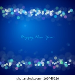 New year lights background. 2014 Year. Vector illustration 