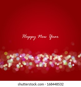 New year lights background. 2014 Year. Vector illustration 