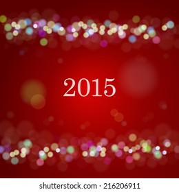 New year lights background. 2015 Year. Vector illustration.