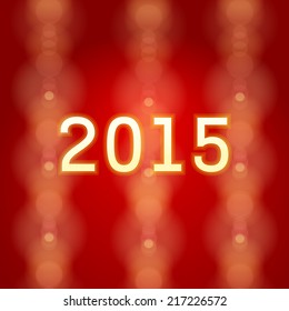 New year lights background. Happy new  year 2015. Vector illustration. 