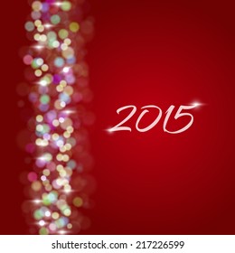 New year lights background. Happy new  year 2015. Vector illustration. 