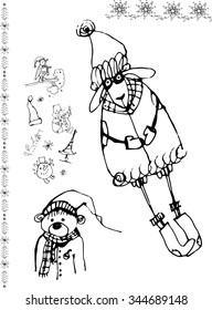 New year line art