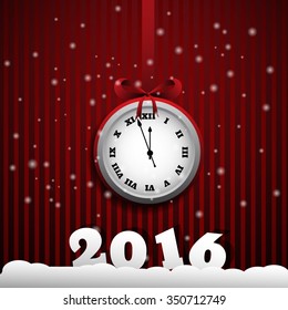 New year line background with vintage clock. Vector illustration eps 10