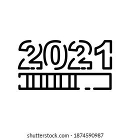 new year line icon loading with text 2021. simple design editable. design vector illustration