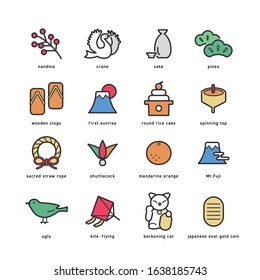 NEW YEAR LINE ICON SET